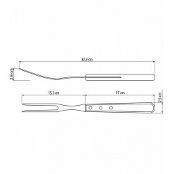 Garfo Trinchante Polywood Lâmina Aço Inox Tramontina Cabo Madeira Vermelho